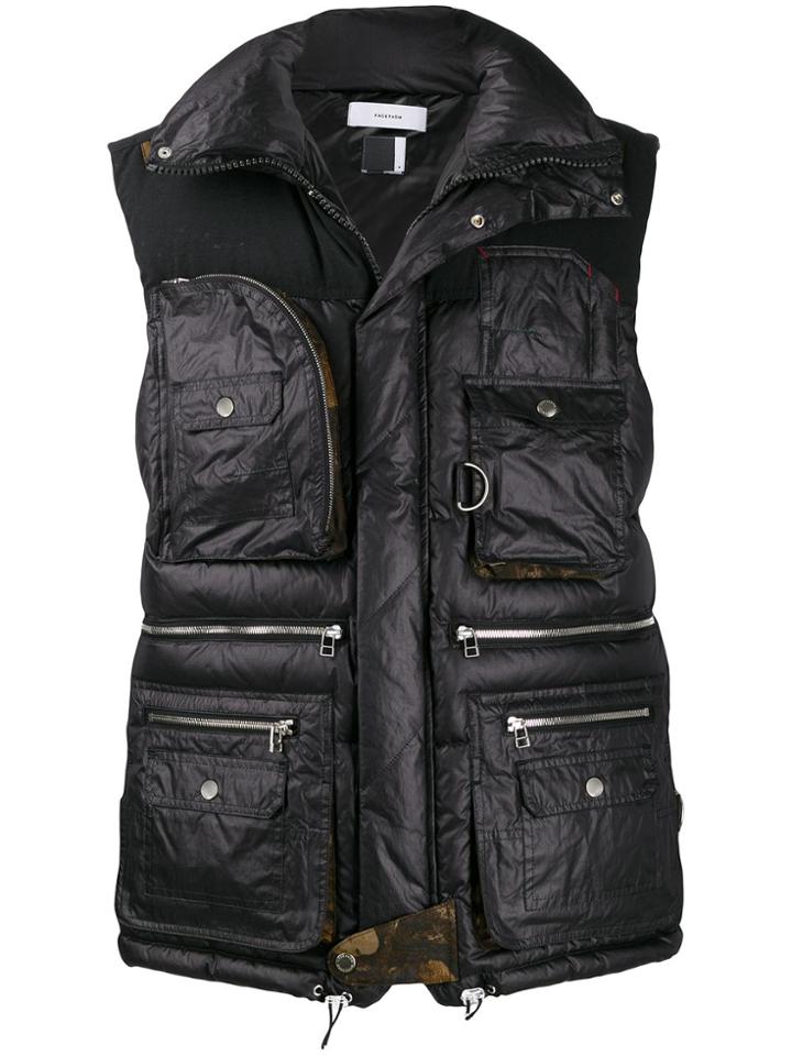 Facetasm Pocket-detail Zipped Gilet - Blue