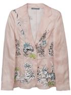 Alberta Ferretti Semi-sheer Embellished Tulle Jacket - Nude & Neutrals