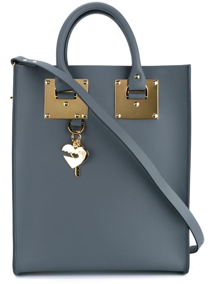 Sophie Hulme Mini Albion Tote, Women's, Grey, Leather/metal