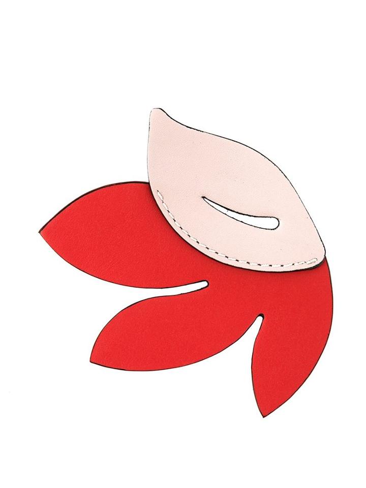 Marni Floral Brooch, Women's, Red, Leather