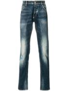Philipp Plein Faded Straight-leg Jeans - Blue