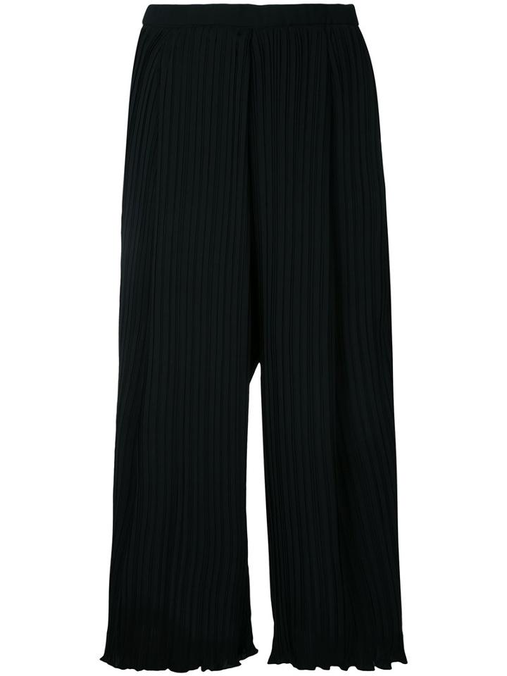 Lydia L. - Pleated Culottes - Women - Cotton/polyester/polyurethane - 40, Black, Cotton/polyester/polyurethane