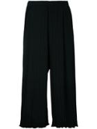 Lydia L. - Pleated Culottes - Women - Cotton/polyester/polyurethane - 40, Black, Cotton/polyester/polyurethane