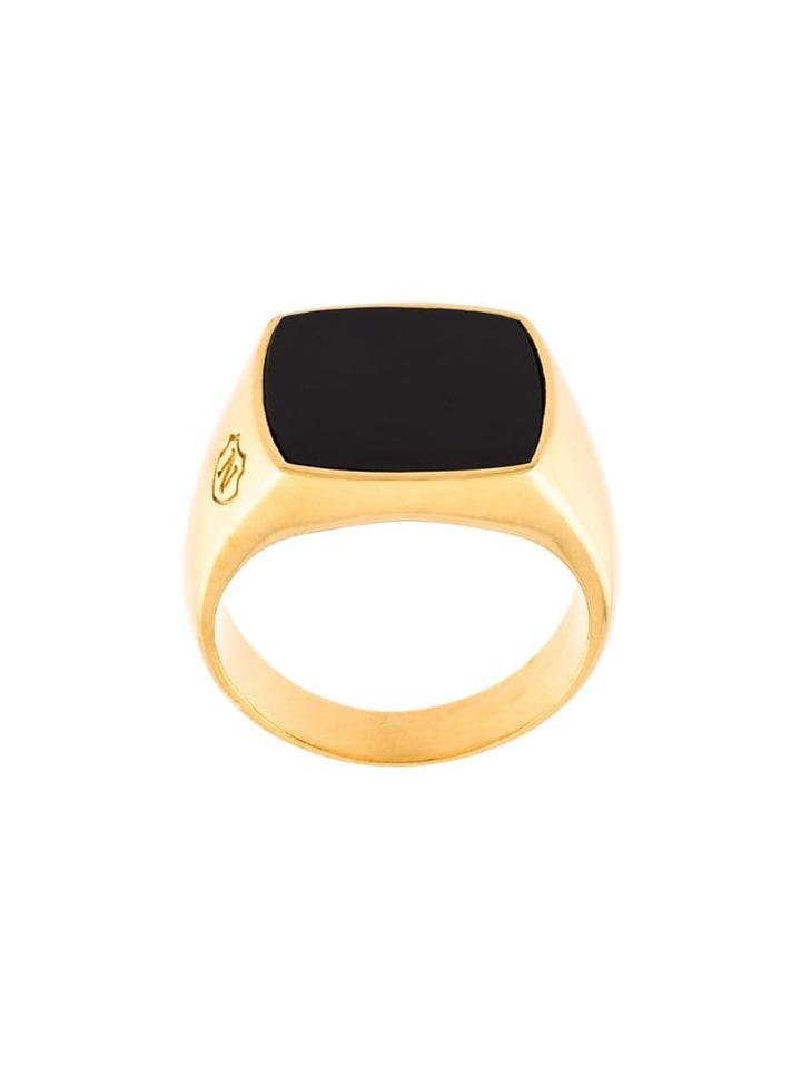 Nialaya Jewelry Onyx Cocktail Ring - Yellow