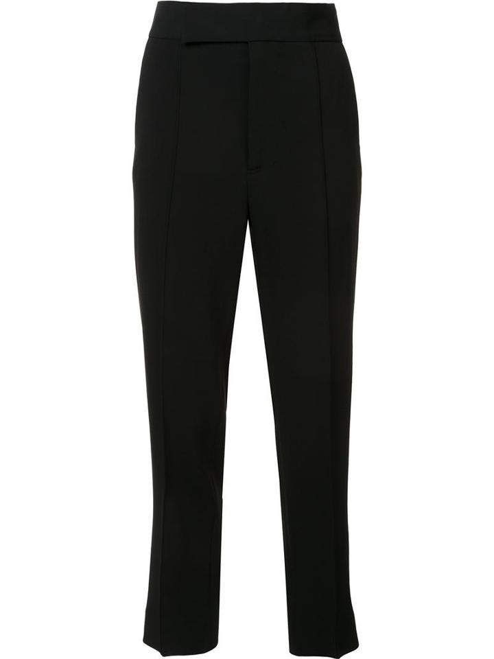 Marni Raised Seam Straight Leg Trousers, Women's, Size: 38, Black, Viscose/acetate/spandex/elastane