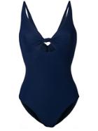 Tory Burch Front Knot Swimsuit - Blue