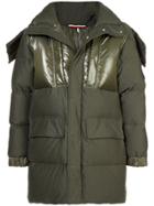 Moncler Padded Jacket With High Shine Panels - Green