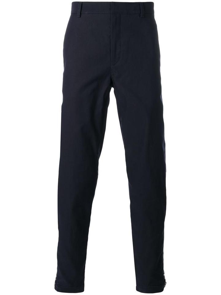 Lanvin Ankle Zip Trousers, Men's, Size: 50, Blue, Cotton