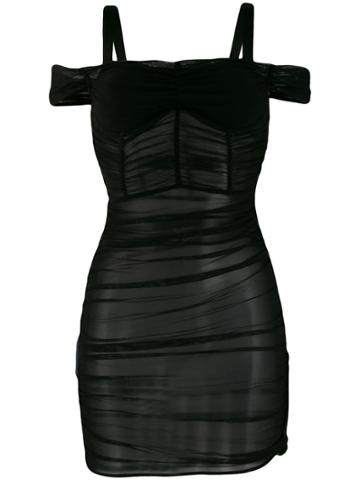 Danielle Guizio Lynx Ruched Dress - Black