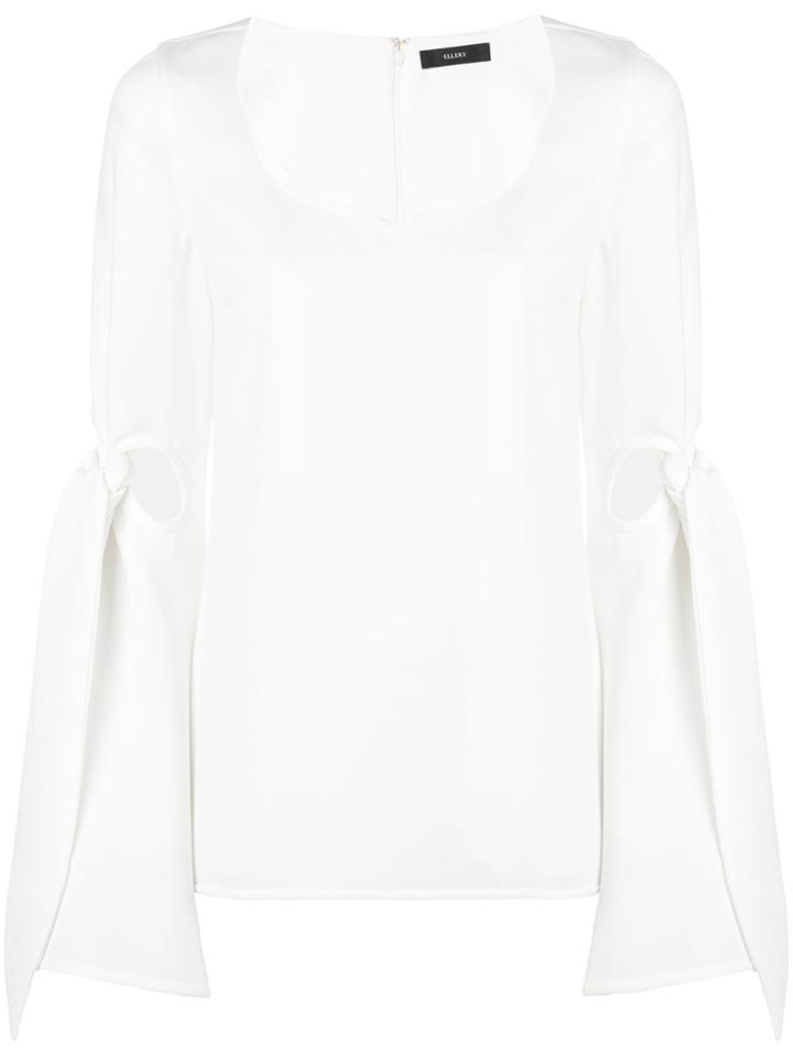 Ellery Maya Tie Sleeve Top - White