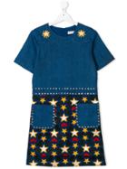 Stella Mccartney Kids Teen Tapestry Denim Dress - Blue