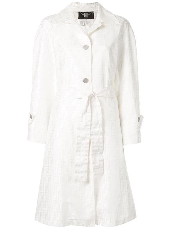 Fendi Pre-owned Zucca Print Duster Coat - White