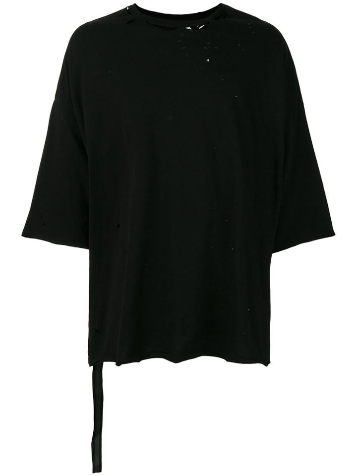 Unravel Project Distressed Boxy T-shirt - Black