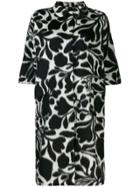 Sara Lanzi Graphic Print Midi Coat - Black