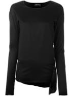 Andrea Ya'aqov Sheer Panel Top, Women's, Size: Small, Black, Cotton/silk/spandex/elastane