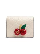 Gucci Gucci Signature Card Case With Cherries - White