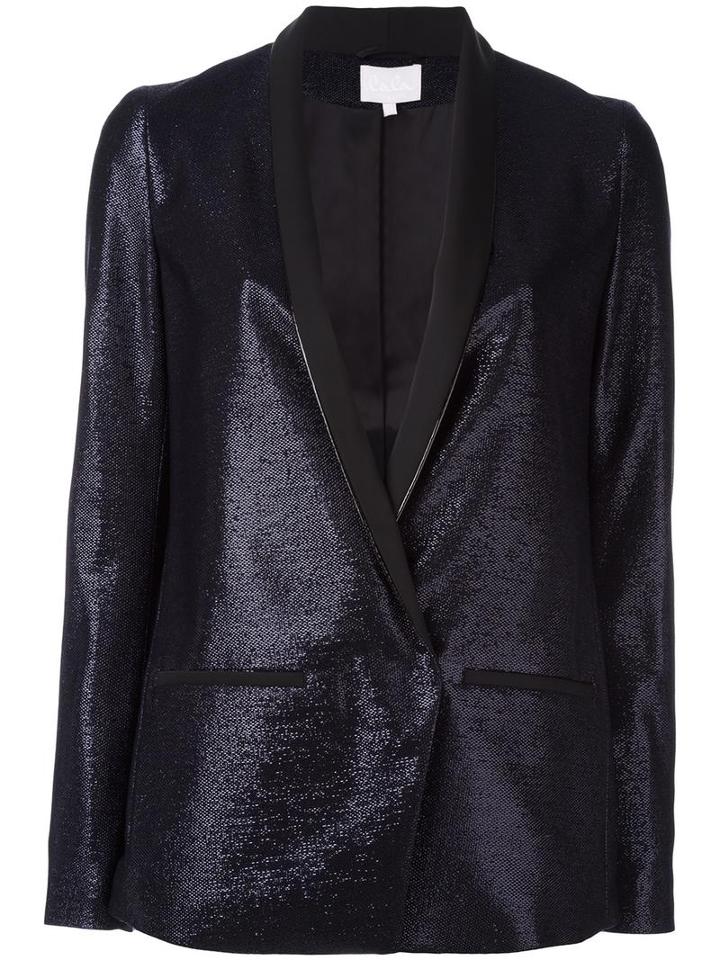 Lala Berlin One Button Blazer, Women's, Size: Large, Blue, Viscose/polyester/acetate