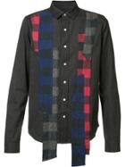 Mostly Heard Rarely Seen Plaid Longer Stripes Shirt - Black