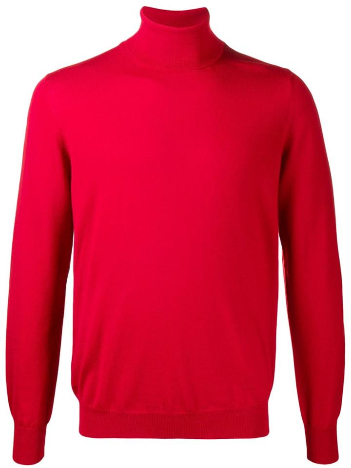 Tagliatore Turtle Neck Jumper - Red