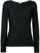 Armani Collezioni Honeycomb Knit Top, Women's, Size: 42, Grey, Polyamide/spandex/elastane