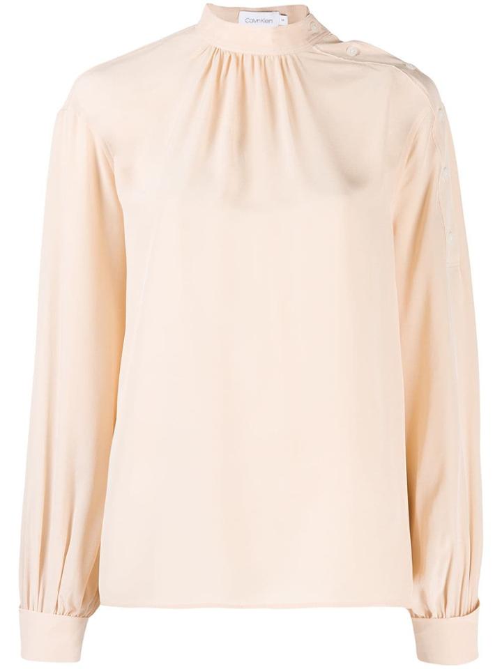 Calvin Klein Button Detail Blouse - Neutrals
