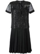 Cavalli Class Sequinned Mesh Dress, Women's, Size: 42, Black, Viscose/polyamide/acetate/polyester
