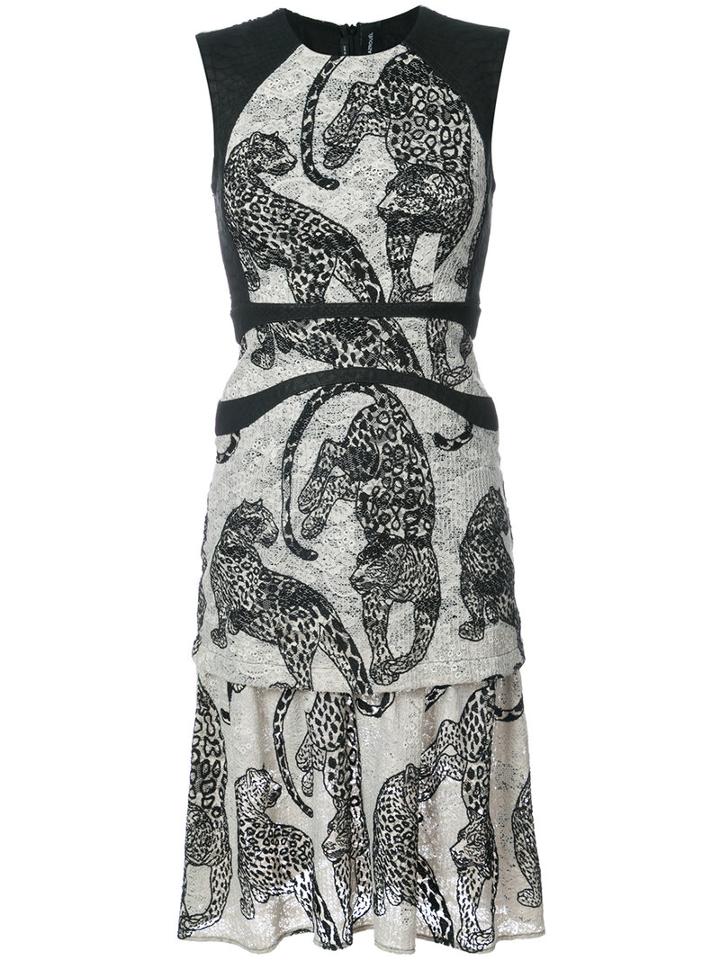 Yigal Azrouel - Leopard Embroidery Dress - Women - Polyester - 6, White, Polyester
