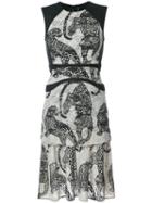 Yigal Azrouel - Leopard Embroidery Dress - Women - Polyester - 6, White, Polyester