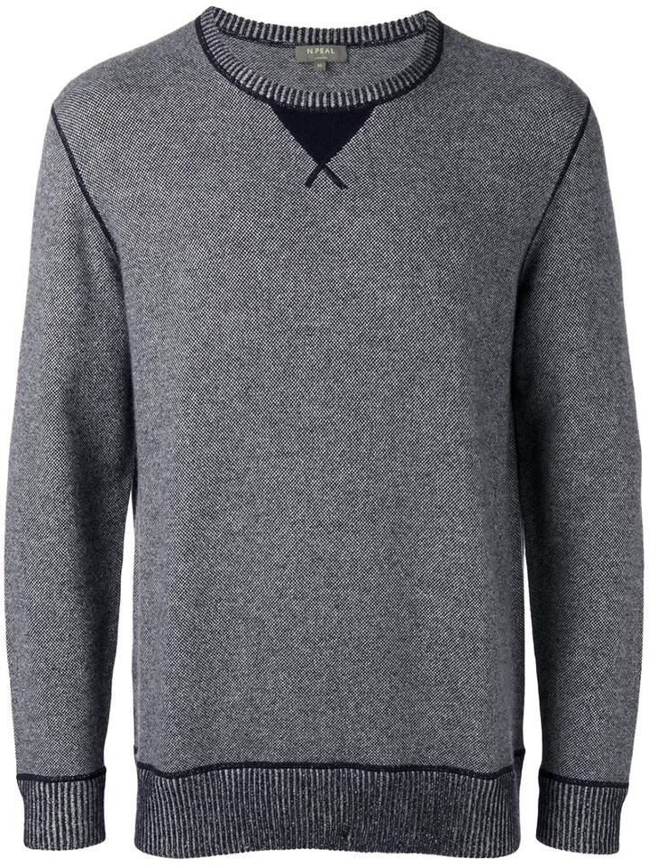 N.peal Contrast Sweatshirt, Men's, Size: Xl, Blue, Cashmere