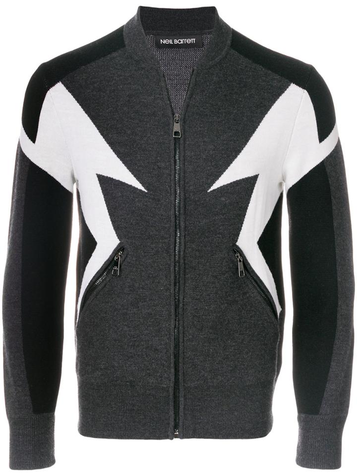 Neil Barrett Symmetric Zipped Cardigan - Black