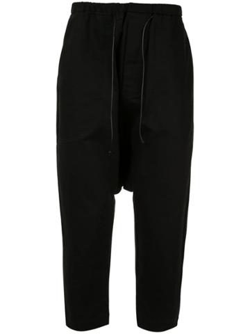 Joe Chia Black Drop-crotch Trousers