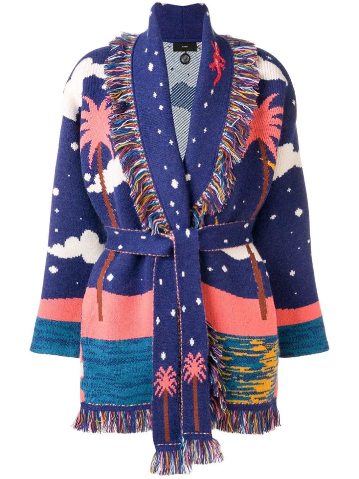 Alanui Cashmere Aztec Cardigan - Blue