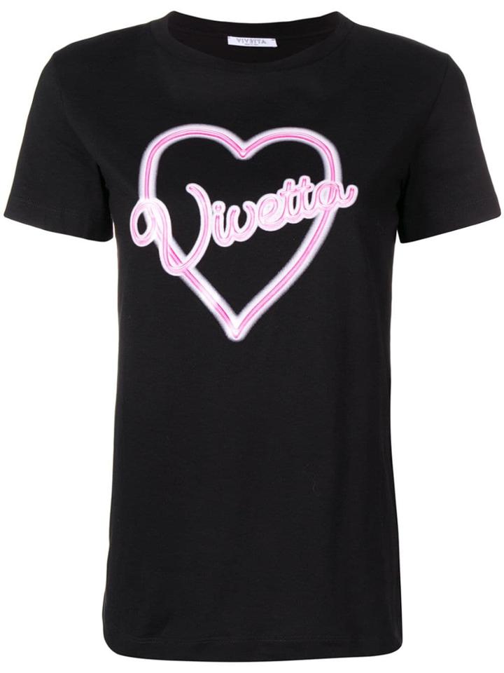 Vivetta Logo Heart T-shirt - Black