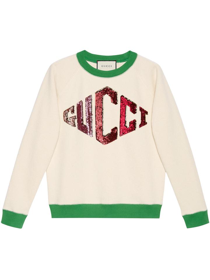 Gucci Sweatshirt With Gucci Game Appliqué - Nude & Neutrals