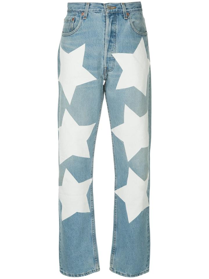 Maison Mihara Yasuhiro Star Print Jeans - Blue