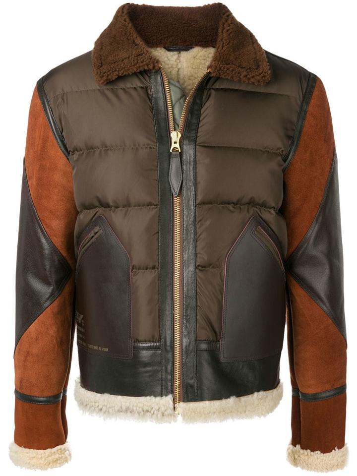 Schott Radio Operator Padded Jacket - Brown