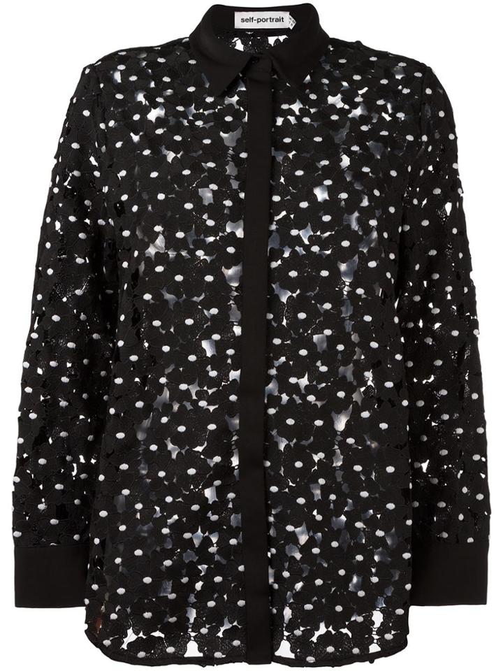 Self-portrait 'polka Daisy' Shirt - Black