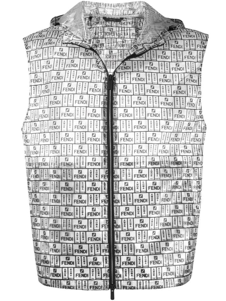 Fendi Box Logo Pattern Gilet - Grey