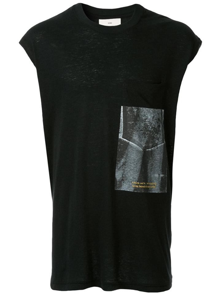 Song For The Mute Oversized Print Tank Top - Black