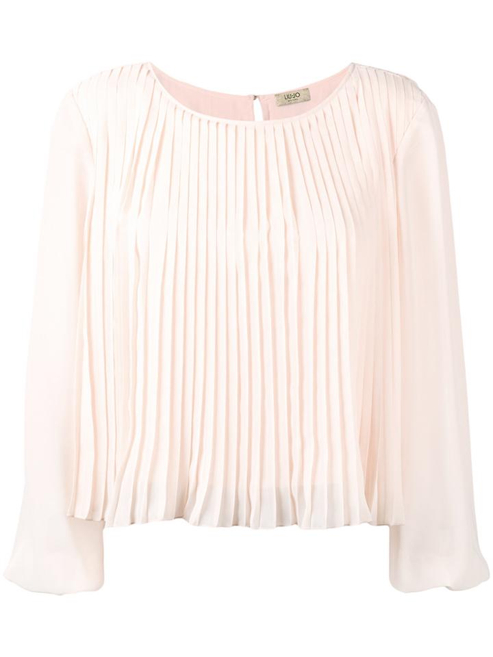 Liu Jo Pleated Boxy Blouse - Nude & Neutrals