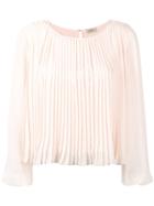 Liu Jo Pleated Boxy Blouse - Nude & Neutrals