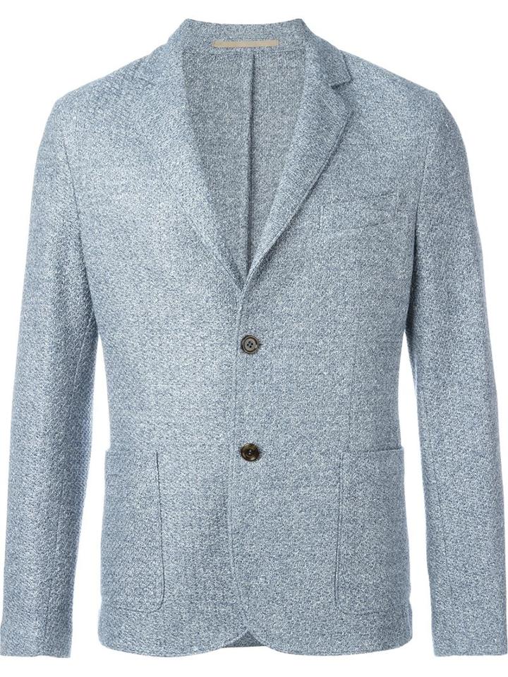 Eleventy Classic Casual Blazer, Men's, Size: 52, Blue, Linen/flax/cotton
