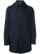 Herno Hooded Jacket, Men's, Size: 50, Blue, Polyester/polytetrafluoroethylene Ptfe