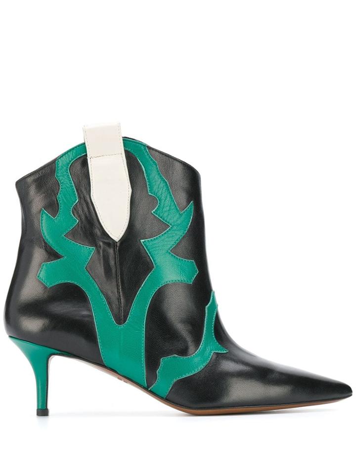 Marc Ellis Western Style Ankle Boots - Black