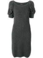 Fendi Pre-owned Draped Sleeved Dress - Grey