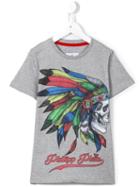 Philipp Plein Kids Feathers T-shirt, Boy's, Size: 12 Yrs, Grey