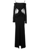Alessandra Rich Off The Shoulder Gown, Women's, Size: 38, Black, Viscose/acetate/spandex/elastane/polyamide