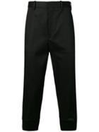 Neil Barrett Cropped High Waisted Trousers - Black