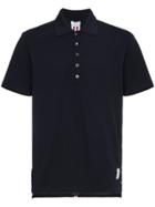 Thom Browne Tricolour Stripe Polo Shirt - Blue