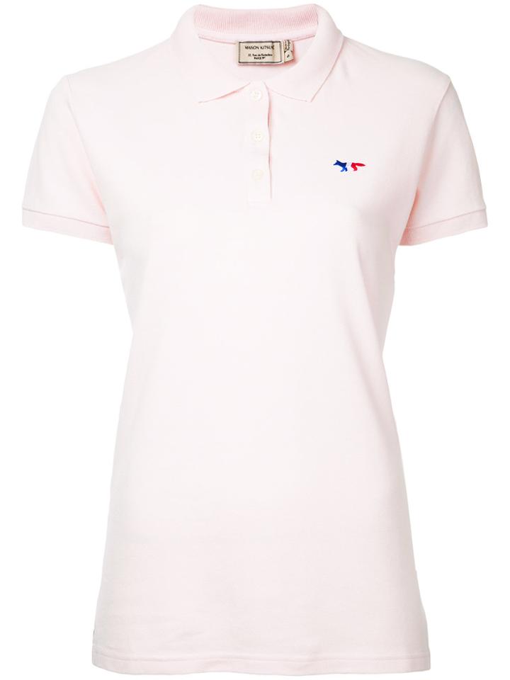 Maison Kitsuné Embroidered Fox Polo Shirt - Pink & Purple